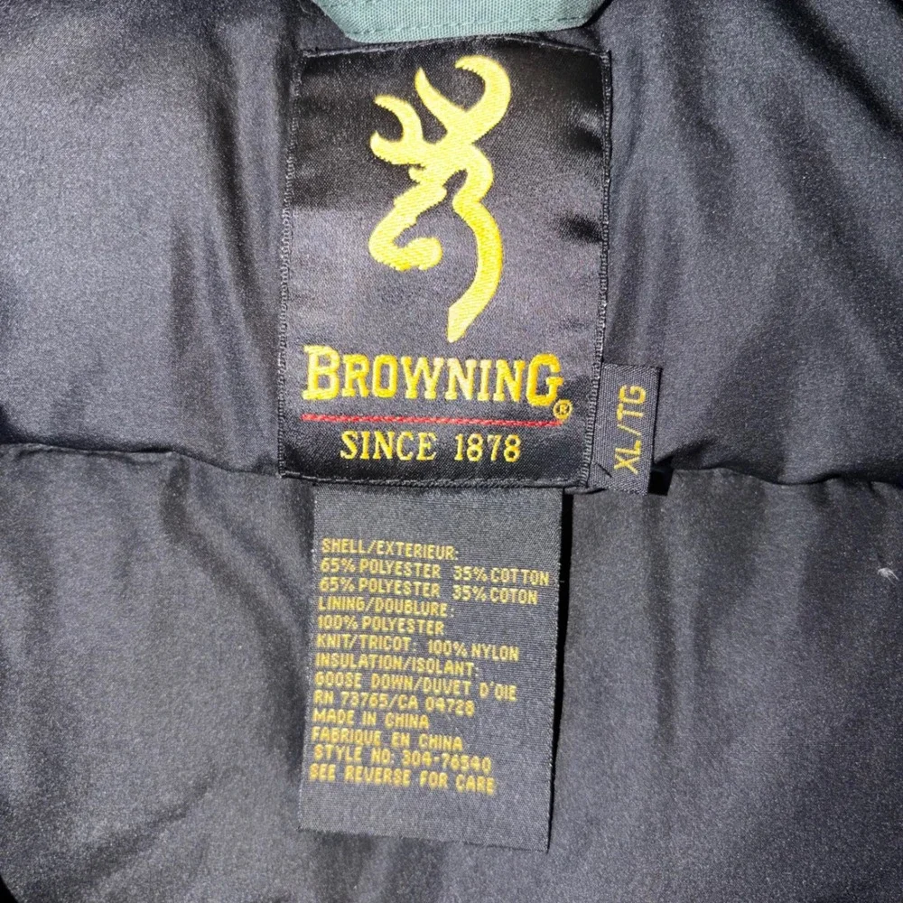 Browning Kids XL Green Goose Down Puffer Jacket Coat Buckmark 304-76540